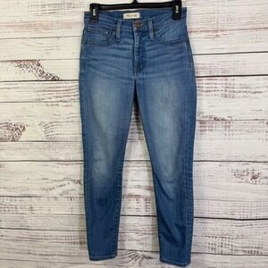 Madewell Womens 9" High Rise Skinny‎ Crop size 25 Jeans Light Wash Denim Blue